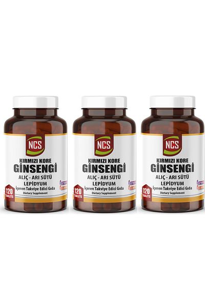 NCS Red Korean Ginseng Alic Bee Milk Lepidium 3 X 120 Tablets 360 Tablets