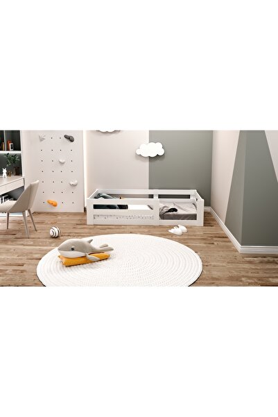 Herseycik Ninnimo Beyaz Yüzde Yüz Mdf 90x190 Yatak Uyumlu Montessori Karyola