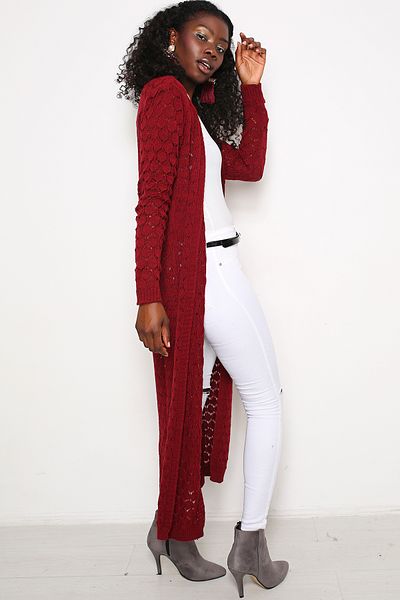 AVORWE Cardigan de tricotaj sezonier cu plasă de tip fagure jacquard