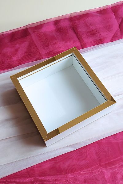 Verda Çerçeve 25x25 Cm Rama de memorie adâncă din aur alb - Rama de memorie adâncă de 6 cm Cutie de trandafiri! Hkm Comerț