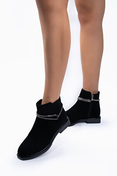 Shupe Kadın Siyah Süet Bot