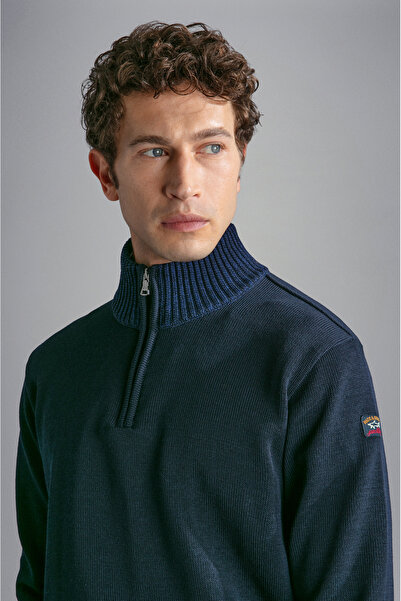 PAUL&SHARK MEN'S ZIPPED PULLOVER C.W. WOOL