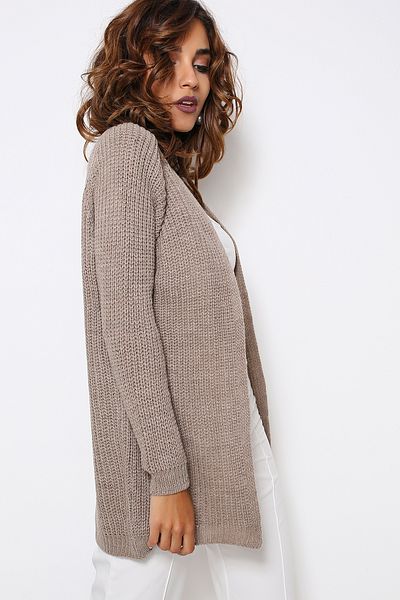 AVORWE Cardigan lung din tricotaj model simplu