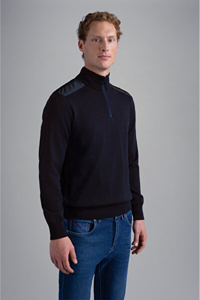 PAUL&SHARK MEN'S ZIPPED PULLOVER C.W. WOOL