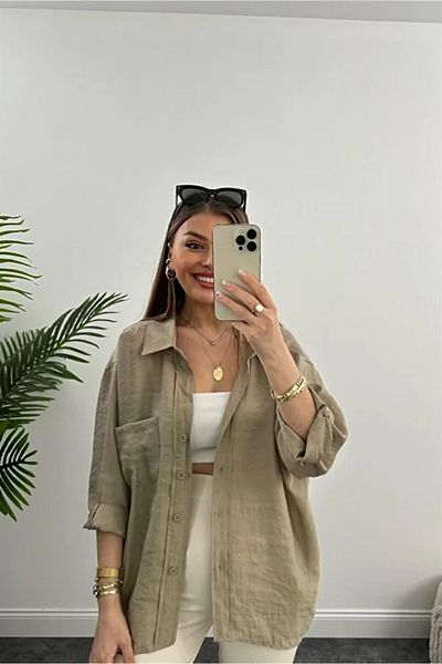Laluvia Oversize košile mimo rameno