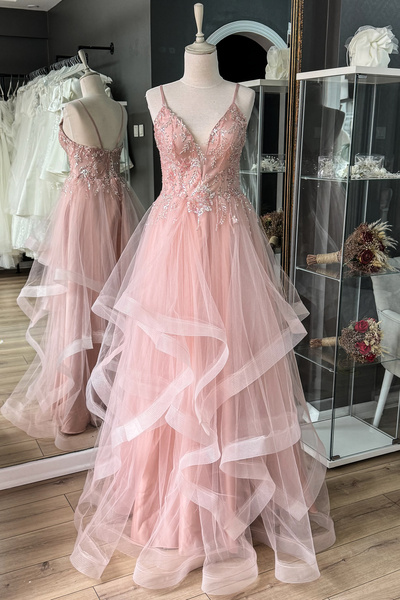 Lenta Moda Pudra Gren Etekli Dantel Kaplamalı Maxi Boy Abiye ve Gece Elbisesi