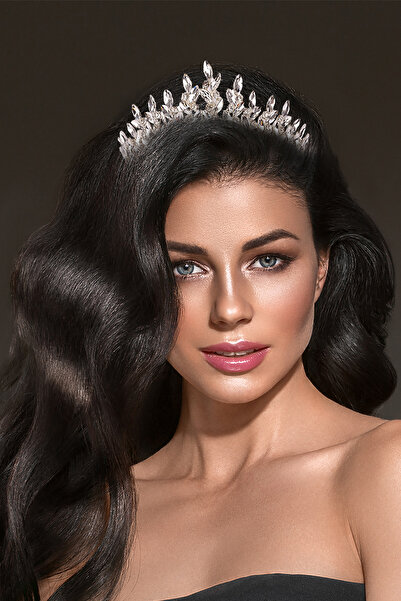 Limelia Coroană de mireasă cu piatră de cristal, coroană de nuntă pentru feme...