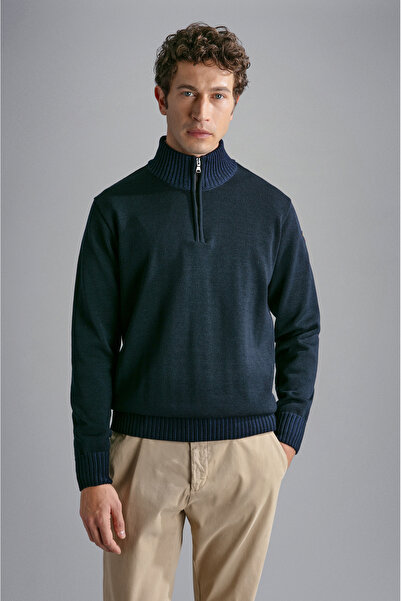 PAUL&SHARK MEN'S ZIPPED PULLOVER C.W. WOOL