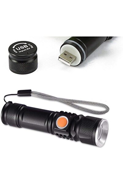 Hobimtek Ht-622 Mini El Feneri Şarj Edilebilir USB P50 Led Mıknatıslı Metal K...