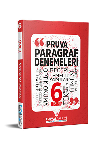 Pruva Akademi 2024 Pruva 6. SINIF PARAGRAF DENEMELERİ 240 soru