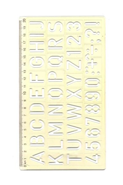 tüftürük Letters and Numbers Template Ruler 20 cm