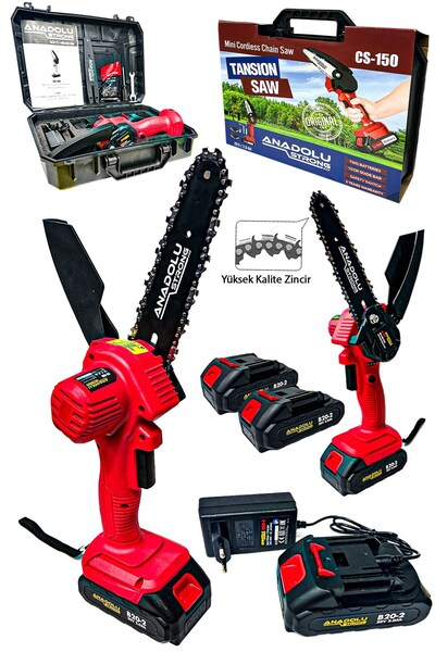 Anadolu Strong 296VFX Profesyonel Çift Akülü 20V 2AH Şarjlı Dal Budama Makinesi Testeresi 81 İL Serv