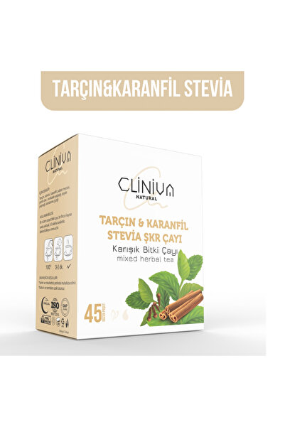 cliniva Tarçın & Karanfil Stevia Çayı – Tatlı İhtiyacına Doğal Çözüm & Metabolizma Desteği 45’li Süzen Poşet