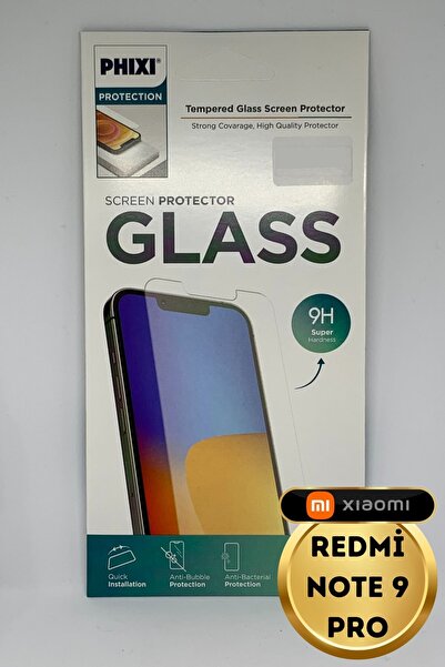 L'eDoren Xiaomi Redmi Note 9 Pro Uyumlu Temperli Tam Koruma Şeffaf Cam Ekran ...
