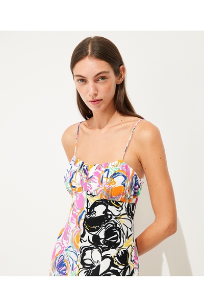 İpekyol Pattern mix strap dress