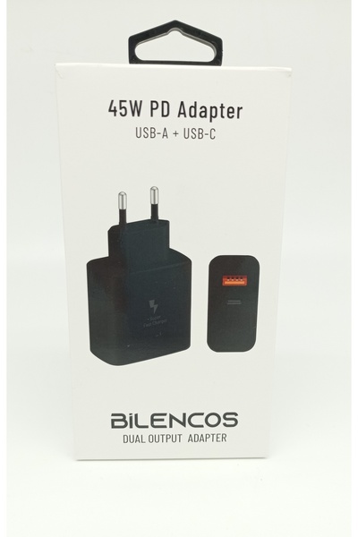 BİLENCOS Super Hızlı 25w Usb Ve 20w Type-c Pd Çift Çıkışlı 45w Travel Şarj Ba...