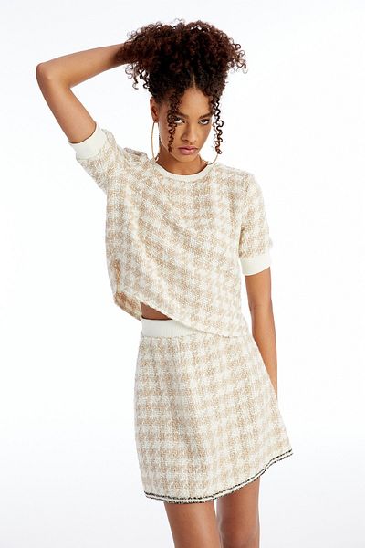 Rue Studio Μπλουζάκι με υφή Crop Camel