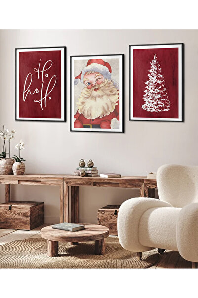 HOMEPACK Комплект от 3 рамкирани картини, коледна серия, плакат HPN168