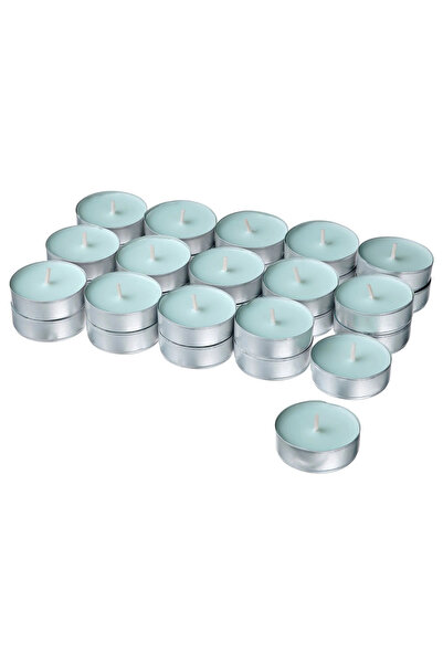 IKEA Bukettapel Kokulu Tealight Mum - Soluk Yeşil - 3.5 Saat - 30 Adet - Bergamot ve Ahşap