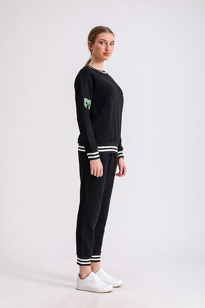 WESTBRAND Knitted Ribbed Embroidered Sweatshirt Set