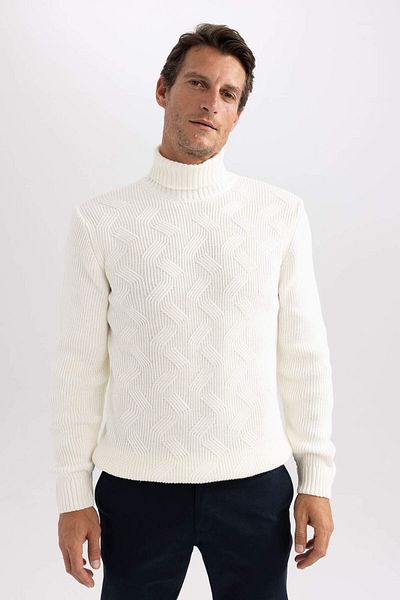 DeFacto Men's Ecru Sweater - A9517Ax/Wt32 Model