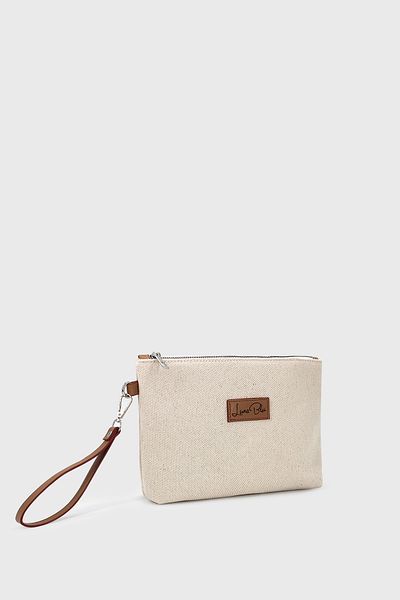 LUNABLU Women's Striped Linen Clutch Bag