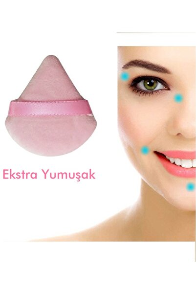 Malinka 1 Adet Pembe Üçgen Pamuk Yıkanabilir Kadife Puf Yüz Kontür Makyaj Bez Süngeri Kozmetik Fondöten