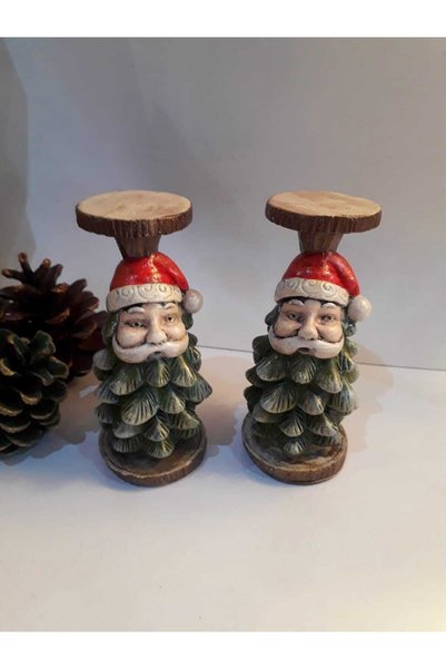 Genel Markalar Noel Baba Şamdan & Mumluk 2'li Takım Model 1