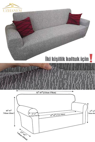 uzhanem Κάλυμμα καθίσματος 2 θέσεων Jacquard μεσαίου μεγέθους και κάλυμμα καναπέ-κρεβάτι - Τιμή προϊόντος 1 ΤΕΜ