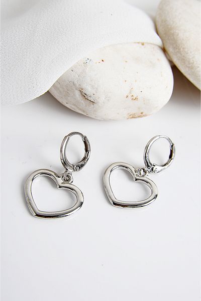 EUROMODA Heart Designed Zircon Stone Necklace Earring Set