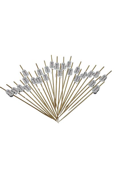 PASTRY PLANET New Year's Special Toothpick Ornament Snowman [25 Pieces]