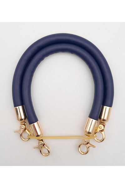 angel çanta aksesuar Accesoriu pentru geanta Angel Maner pentru geanta cu cordon dublu scurt Culoare bleumarin cu metal auriu deschis