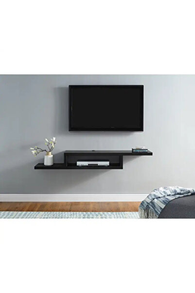 UYSAL FURNİTURE SİYAH 90 Cm Tv Ünitesi Tv Standı Duvar Rafı Kitaplık