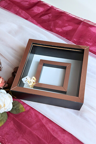 Verda Çerçeve 25x25 Ledli Siyah-rose Fotoğraf Bölümlü Çerçeve Gül Tasarımları...