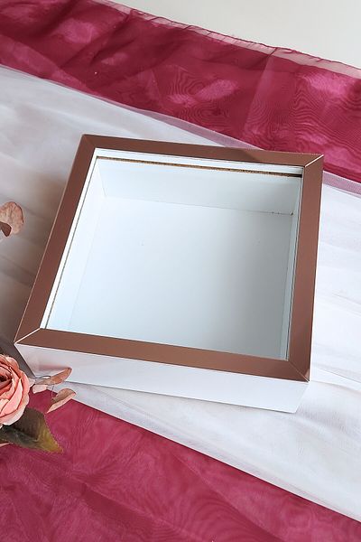 Verda Çerçeve إطار الذاكرة العميق باللون الأبيض الوردي مقاس 25 × 25 سم - صندوق الذاكرة بعمق 6 سمHkm التجارة
