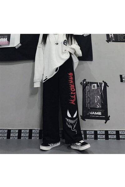 Toum LAGOM FASHION Street Style Venom με στάμπα Unisex φαρδιά αθλητική φόρμα