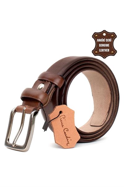 Pierre Cardin PC351 Men's 3.5 cm Genuine Leather Belt Brown
