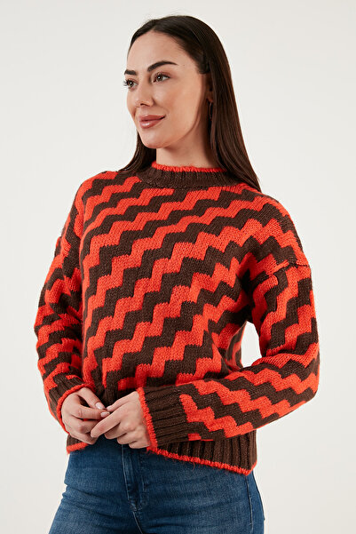 Fashion Friends Пуловер с права кройка и обло деколте SWEATER 23K0506K1