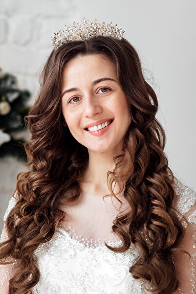 Limelia Coroană elegantă pentru costum de mireasă cu model de frunze, coroană...