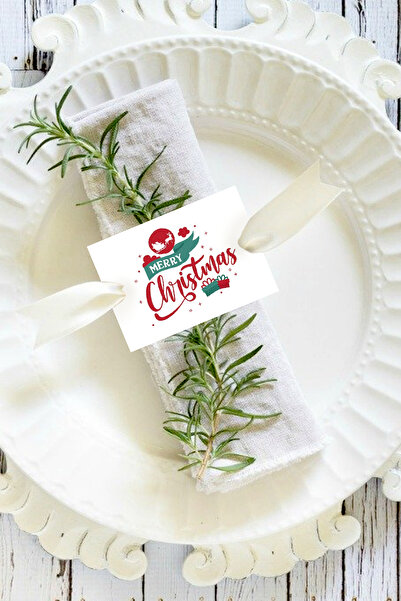 Artcrelier Yeniyıl Yılbaşı Sunumluk Temalı Saten Peçete Kağıdı Kurdelesi, Peç...