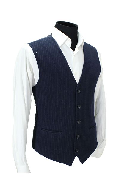 MENTOR REGALO MEN'S VEST V-NECK NAVY BLUE STRIPED 50589