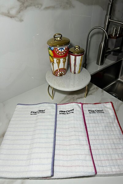 Fine Clean قطعة قماش احترافية من الألياف الدقيقة لتجفيف الأطباق مقاس 40*60 (3 قطع)