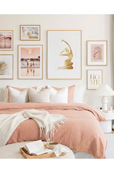 Artavessa 7 Parça Ahşap Çerçeve Görünümlü Mdf Tablo Seti