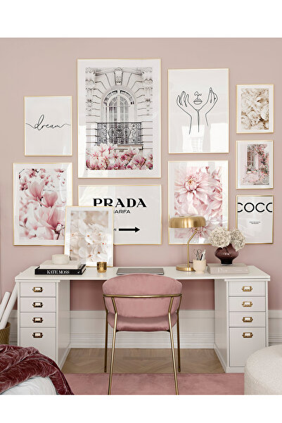 Artavessa 10 Parça Ahşap Çerçeve Görünümlü Mdf Tablo Seti