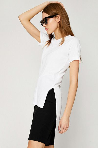 Koton Γυναικείο T-Shirt εκρού 1YAK13245EK
