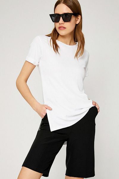 Koton Γυναικείο T-Shirt εκρού 1YAK13245EK