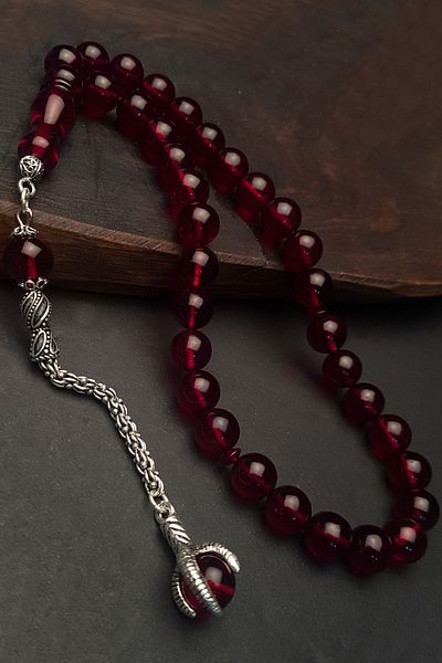 OTTOTESBİH Men's Red Fire Amber Rosary