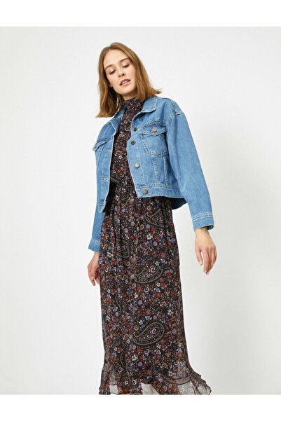 Koton Jachetă Jean cu detaliu cu nasturi