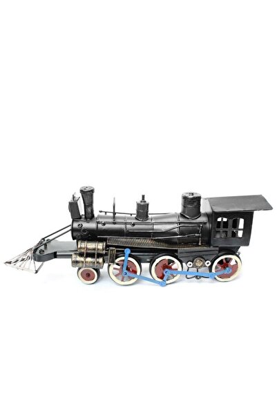 tbek Buharlı Kara Tren Lokomotifi Eskitilmiş Biblo Siyah 32cm