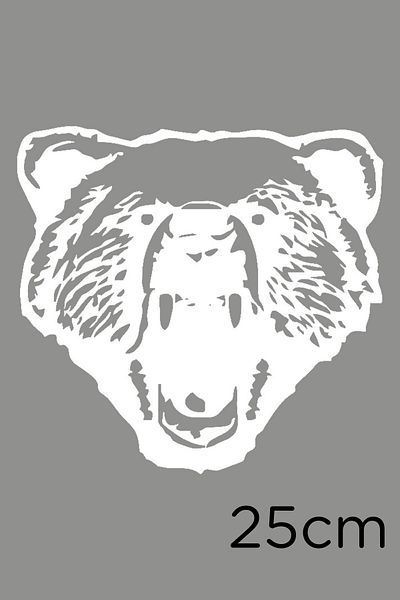 MIGNATIS Autocolant pentru piață de valori Angry Wild Bear Bear 25cm - Alb